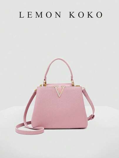 LEMON KOKO 1 Luxury Women's Handbag Elegant Gift Bag New-Style Sophisticated Shoulder Bag Lightweight Commuter Crossbody Bag Brand-Name Handbag Crafted From Premium PU Fabric With Polished Hardware Detachable And Adjustable Shoulder Strap Multiple Carrying Options Ideal For Women, College Students, Office Professionals, And Career Women Suitable For Daily Commuting, Shopping, Outings, Gatherings, Work, Leisure, Vacations, And Shopping Trips