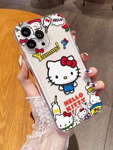 Etui na telefon z kreskówkową postacią Hello Kitty, odpowiednie dla modeli Galaxy, kompatybilne z Redmi, kompatybilne z 15/14/13/12/11/XS/XR/X Plus Pro Max Mini, etui na telefon z TPU, silikonowe, miękkie etui, kreskówka, słodkie, proste, modne, kreatywne, wszystko w jednym - Cześć Kitty - Zobacz 1