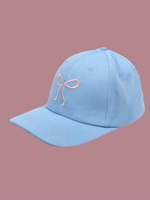 Sweet Bowknot Embroidery Baseball Hat For Women Solid Color Korean Girl Peaked Cap Outdoor Soft Cotton Snapback Sun Visors Hat - Multicolor - View 9