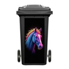 1pc Neon Animal Trash Can Stickers, Waterproof Vinyl Decals, Bull, Flamingo, Lion For Outdoor Bins, Garage & Street Decor | Punk Cyber Style - Multicolor - View 27