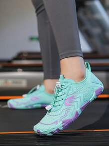 1 Paar Damen Sporty Sommer Farbverlauf Muster Strandstrümpfe, schnelltrocknende barfußgeeignete Wasserschuhe passend für Strand, Party, Camping, Fluss, Radfahren, Schwimmen, Angeln, Fitness, Yoga, Home Workout