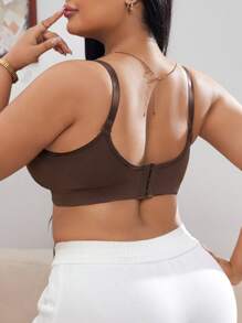 Set de 3 piezas Sujetador de maternidad y lactancia talla grande, sujetador de lactancia de una pieza sexy y sencillo de apertura frontal, camiseta de sostén cómoda y de elevación para embarazo y postparto