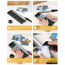 Cortador de papel preto com cantos arredondados, cortador de papel com capacidade para 8 folhas, cortador de papel para cartolina, cortador de papel para artesanato, sala de aula e escritório, volta às aulas, material escolar