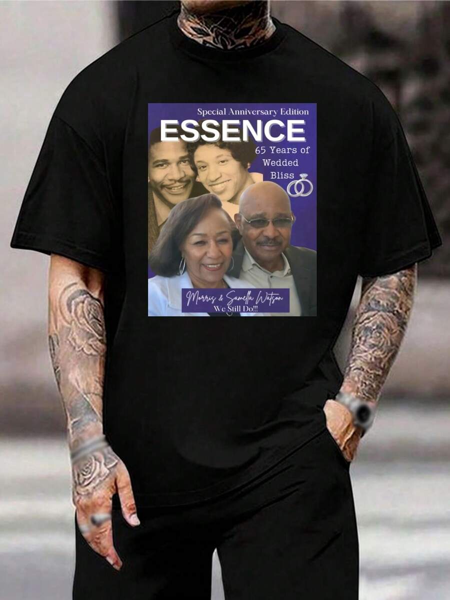Camiseta personalizada para hombre con foto - Camiseta con imagen personalizada - Diseña tu propio regalo único - ¡Sube tu imagen ahora! (Tallas para jóvenes disponibles) - Negro - Ver 1