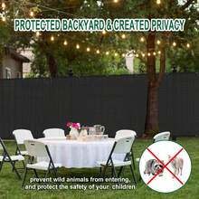 Goleray 8'X12' Fence Privacy Screen Outdoor Temporary Fence Panels Covering For Outside Mesh Fencing UV Blockage Windscreen Shade Net Cover For Backyard Patio Garden, Black - White - View 5