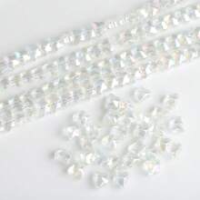 50pcs 8mm Side Hole Heart Shape / Center Hole Butterfly Glass Beads For DIY Handmade Jewelry, Suitable For Necklace, Bracelet, Earrings, Waist Chain, Headwear, Shoes, Accessories, Phone, Keychain, Pendants