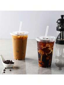 10 Sets-Clear Plastic Cup With Lid And Straw, Cup With Lid, Clear Drinking Cup, 17 Oz Plastic Cup, Suitable For Iced Coffee, Smoothies, Milkshakes And Any Cold Drink, Suitable For Wedding Event Parties,Hawaii Mother's Day Graduation