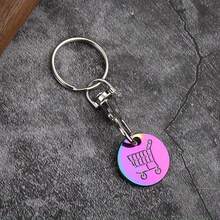 1pc-10pcs Shopping Cart Token Supermarket Trolley, Stainless Steel Shopping Trolley Remover, Shopping Trolley Token Pendants, Shopping Trolley Chips, Metal Stainless Steel Keychain, Keyring Decoration With Trolley Unlocking Key, Keyring Accessory - Multicolor - View 12