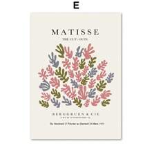 1 PIEZA Pintura en lienzo de arte de pared con pósteres y estampas abstractas de Picasso, William Morris, Matisse, para decoración del hogar bohemia en la sala de estar o café, con opción de marco