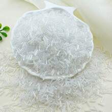 50g(About 1500pcs) Of 7*2mm Thin Tube Glass Beads, Suitable For DIY Handmade Jewelry Bracelet And Necklace Making Accessories