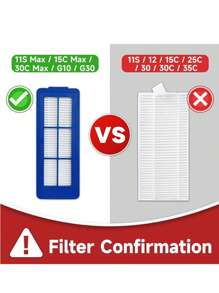 Spare Accessories Compatible With Eufy 11S Max, G30, 30C Max, 15C Max, G32 Pro, Robot Vacuum Replacement Parts: 1 Drum Brush 6 Side Brush 5 Integrated Filters ️
