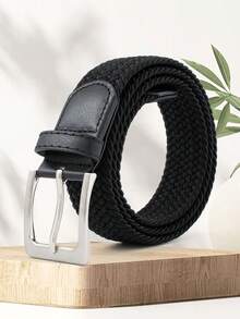 Classic Versatile Woven Belt, Unisex, High Elasticity, Breathable & Comfortable, Golf & Casual, Hole-Free Adjustable Design, Multiple Colors & Plus Sizes Available - A - View 2