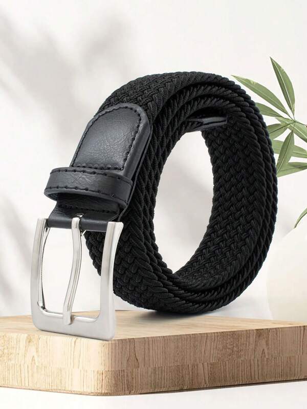 Classic Versatile Woven Belt, Unisex, High Elasticity, Breathable & Comfortable, Golf & Casual, Hole-Free Adjustable Design, Multiple Colors & Plus Sizes Available