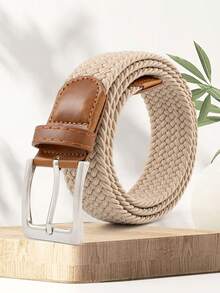 Classic Versatile Woven Belt, Unisex, High Elasticity, Breathable & Comfortable, Golf & Casual, Hole-Free Adjustable Design, Multiple Colors & Plus Sizes Available - A - View 7