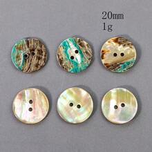 10 pezzi da 17/20/25 mm Bottoni in conchiglia di Abalone vera a 2 fori, accessori per abbigliamento, bricolage, scrapbooking, bellezza, forniture per cucito - Multicolore - Visualizzare 5
