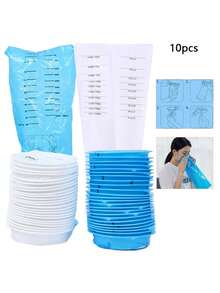 10 bolsas de vómito desechables con medidas graduadas, portátiles y adecuadas para automóviles, viajes en avión y kits de emergencia para limpiar automóviles y tratar el mareo. También se pueden usar como bolsa de almacenamiento para el hogar, bolsa de maquillaje, bolsa de cosméticos, organizador de vacaciones, organizador de maquillaje de gran capacidad, para lápices labiales, pinceles, productos para el cuidado de la piel, teléfonos móviles, monedas, artículos pequeños, para el hogar, regalos, vacaciones y festividades como Halloween y Navidad. Uso multifuncional con vibras bohemias. - Multicolor - Ver 3