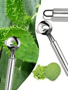 仙人掌削皮器套装 - 不锈钢水果蔬菜削皮器、勺子瓜球器和去籽器 - 适用于家庭和餐厅的易于使用的厨房小工具 - 彩色 - 查看 9