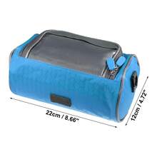 Bike Handlebar Bag Bike Triangle Frame Bag With Touch Screen Phone Holder Polyester Adjustable Waterproof Bicycle Front Storage Bag For Road Mountain Bikes - Blue - View 3