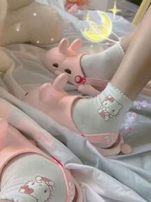 Sanrio 3Pairs Sanrio Women's Mid-Calf Socks | Kawaii Trio Collection (Hello Kitty/My Melody/Cinnamoroll) Elastic Ribbed Cuff & Breathable Fit