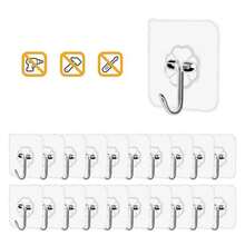 6/10/20pcs Adhesive Hooks Kit Multi Functional Wall Sticker Home Kitchen Bedroom Bathroom Organized - Bộ 10 - Xem 3