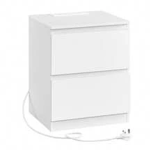 VASAGLE KAILYN Collection - Nightstands With Charging Station, Set Of 2 Bedside Tables With Drawers, Side End Tables, 2 AC Outlets, 2 USB Ports, For Living Room, Bedroom, Study, Ebony Black - UK Plug(220-240V) - View 6