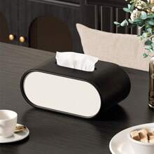 Étui pour boîte à mouchoirs en PU avec fermeture magnétique, support de boîte à mouchoirs elliptique moderne, organisateur décoratif pour comptoir de salle de bain, tables de chevet, bureau de chambre à coucher
