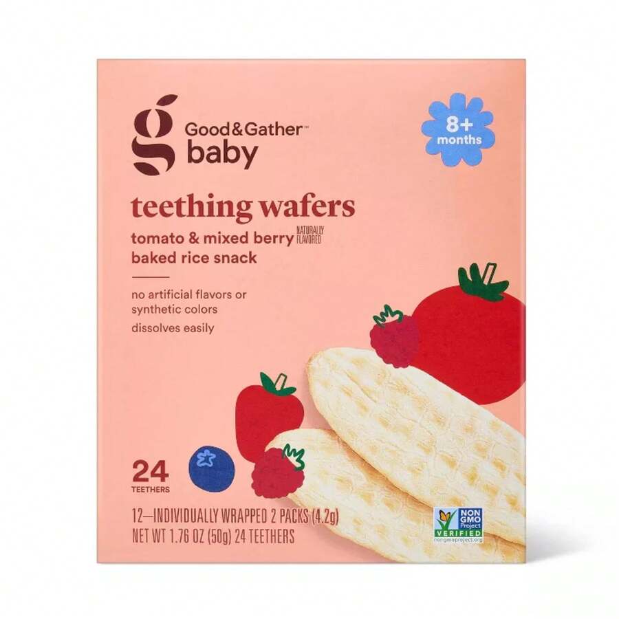 Teething Wafers Tomato Mixed Berry Snacks - 1.76oz - Good & Gather ...