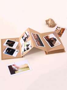 1pc Kraft Paper Folding Cubic Photo Album, Handmade Doodle, Graduation/Birthday Gift, Anniversary Memory Album, Suitable For Photos & Important Records