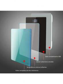 Báscula de baño de peso digital Tecnología de pasos de báscula inteligente con LCD fácil de leer, báscula digital perfecta para el hogar de hasta 400 libras, báscula de peso de alta precisión en negro - Negro - Ver 3