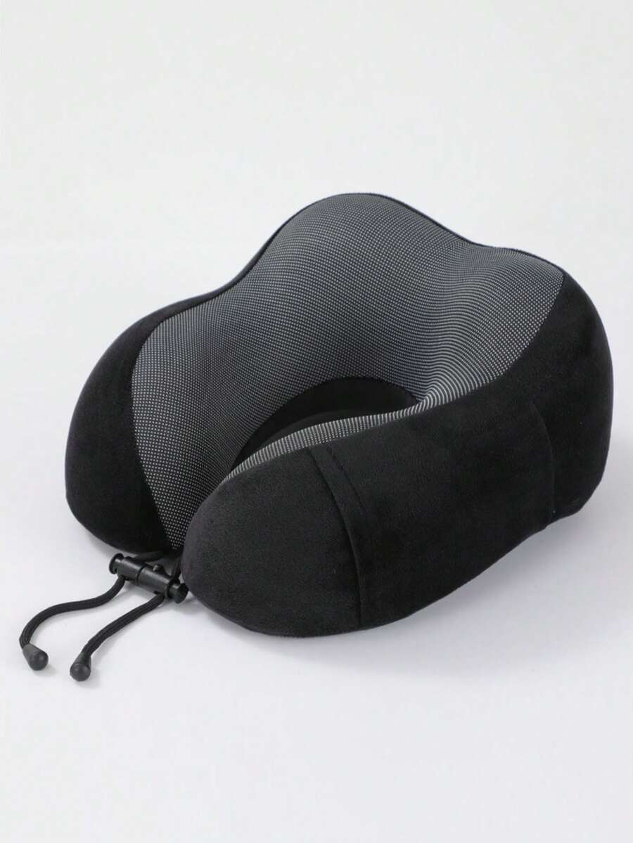 1pc Travel Pillow, Particle Hooded U-Shaped Pillow, Multifunctional Neck Pillow, Airplane Nap Hooded Neck Pillow Travel Essentials Travel Accessories Vacation Summer Holiday Back To School Travel Pillow Neck Bag For School School Accessories School Stuff - Multicolor - View 1