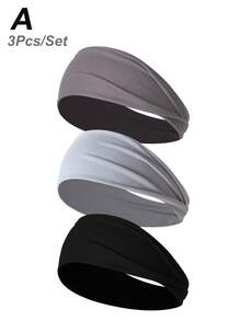 3条/6条装女士弹力宽运动头带，纯色，休闲户外跑步时尚发饰，头巾式头带，秋冬季发带蝴蝶结，适合度假装扮，女士优雅围巾，女士头巾，柔软头巾 - 彩色 - 查看 25