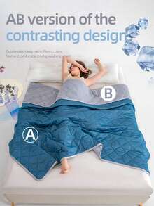 1. Cooling Blanket - Lightweight Summer Cooling Blanket, Suitable For Those Who Feel Hot, Can Lower The Temperature By 3-5°C Compared To Traditional Cooling Blankets. - Large/Small/Double Size - Machine Washable - Ideal For Camping, Air-Conditioned Rooms, And Night Sweats (5 Color Options) - Lake Blue - View 12