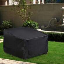 Durable Black Outdoor Chair Cover - Waterproof Terrace Furniture Protective Cover For Deep Seat Leisure Chairs