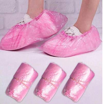 100pcs Disposable Plastic Shoe Covers, Anti-Skid Disposable Use Shoe Covers, Waterproof Overshoes Rain Shoe Covers, Protective Covers For Work Boots, Carpets, Suitable For Indoor, Office, Rainy Days, Schools, Offices, Home And Travel Insulation, Galentines, Puppy, Carnival, Party Decorations, Spring Summer Picks, Brides Maid Gifts, Room, Beach, Travel, For Men, For Women, Vacation, Cute Stuff, Mother's Day Gift, Garden, Summer, Beach, Room Decor, Squishy, Graduation, Shoe Rack, Storage Saver, Commencement, Congrats Grad, Graduation Party