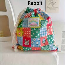 Multi-Color Fabric Drawstring Storage Bags | Breathable & Lightweight | Cartoon Print With Rainbow Label | Versatile Organizer For Home, Travel & Gifts | Ideal For Clothes, Diapers, Jewelry, Cosmetics | Durable & Portable, Clothes Organizer Storage ﻿