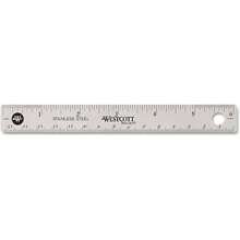 Regla de oficina de acero inoxidable con base de corcho antideslizante, 15.2 cm (10414) - 38 centímetros - Ver 6