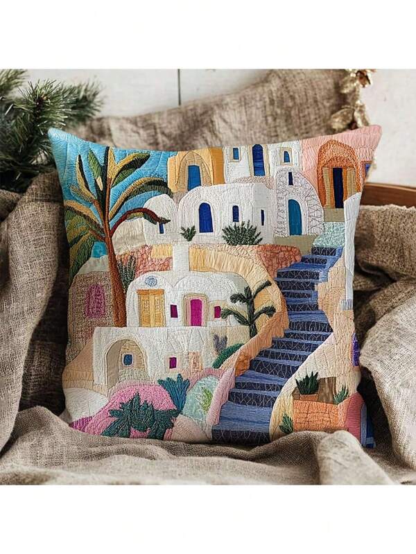 1pc 2D Print Plush Abstract Animal Pillow Cover, Decorative Cushion Cover, Reversible Printed, For Bedroom, Sofa, Living Room, Car Interior, 18" X 18", No Pillow Insert (No Embroidery) Abc950