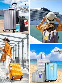 邮轮必备行李标签，邮轮行李标签夹，透明邮轮行李标签，适用于所有邮轮航线旅行必需品，适用于旅行背包行李箱旅行装备，返校健身学校用品，假日露营假期必备品，度假配件行李箱标签旅行配件夏季女士迷你旅行产品学校包学校配件学校用品