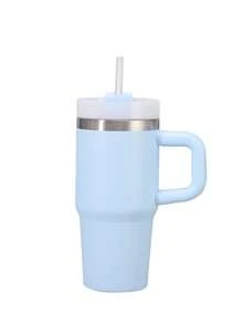 1 件 14 盎司纯色简约大气不锈钢杯、随行杯、带盖水杯、吸管、简约时尚旅行杯 - 不锈钢真空冷水杯、便携式防漏杯、朋友和家人礼品杯、户外饮水设备、健身、旅行、家庭、办公室。返校 - 彩色 - 查看 12