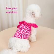 Conjunto de traje de baño para perro, ropa para perro, falda y traje de baño con estampado de leopardo rosa, bikini de verano transpirable y con estilo, accesorios para fotografía de mascotas, artículos para mascotas, adecuado para perros y gatos para nadar - Multicolor - Ver 4