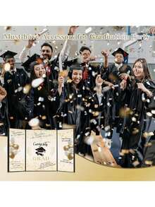 2025 Graduation Guest Book - Elegant Graduation Party Decorations In Gold And Black Design, Congratulations On Your Graduation! Sky Theme, Perfect Gift For Her, Son, Daughter Or Graduate, Graduation Party Decorations