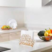 1pc Crystal Metal Elegant Crystal Napkin Holder, Great For Home Decor And Storage In Bedroom, Living Room And Car