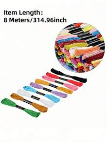 1 套 100 种颜色、12 种颜色、24 种颜色、36 种颜色、50 种颜色、彩虹绣花花十字绣、手链线、工艺线、香绣花线套装、DIY 刺绣缝纫线、DIY 工艺 - 彩色 - 查看 12