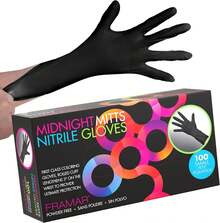 FRAMAR Powder Free Nitrile Gloves Medium – 12 INCH Black Gloves Disposable Latex Free, Guantes De Nitrile, For Hair Dye, Cleaning, Tattoo – Extra Durable &Amp; Resistant – 100 Pack - Small (Pack Of 100) - View 1