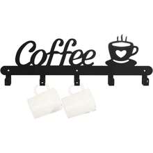 1 Stück Wandmontierter Kaffeetassen Halter, Metall Kaffeetassen Regal für die Wand, Kaffeetassen Regal Wandhaken, Jackenhalter, dieser vielseitige Ständer zeigt nicht nur elegant Ihre Lieblingstassen, sondern hat zusätzliche Haken für Jacken und Accessoires. Perfekt für Küchen, Eingangsbereiche oder überall wo Sie stilvolle Aufbewahrung brauchen.