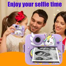 Instant Camera With Rechargeable Battery, Large Capacity 1200mAh, 1080P High-Definition Video, Dual Cameras (Front And Rear), Compact And Portable Design, Suitable For Travel, Family Photos And Outdoor Activities - Green/Pink/Purple, Portable Camera - XX-multicolor - View 4