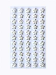 Assorted Sizes White Pearl Stickers, 3D Decoration Stickers, Makeup Rhinestone Stickers, Rhinestones Crystal Craft Stickers, Party Makeup Supplies, Can Be Used To Decorate Hair, Body, Nails, Phone Cases, DIY Pendants School Supplies, Back To School - Multicolor - View 4