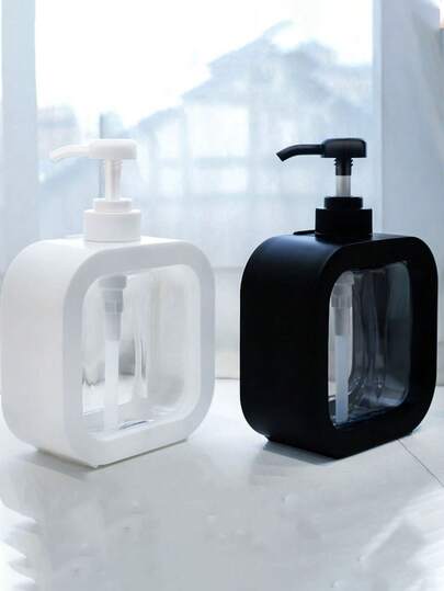 1 个 300ml-500ml 可再填充分配瓶，简易浴室液体皂液器，多用途美容产品储存瓶，可重复使用的洗发水、洗洁精、泡沫瓶空瓶