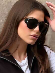 1pc个性化椭圆时尚眼镜时尚蛤蟆镜欧美ins街拍时尚酷炫高端眼镜