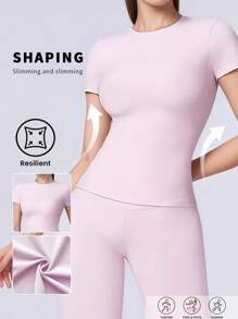 6pecil Damska sportowa wygodna koszulka do ćwiczeń jogi na siłowni, damska odzież sportowa na lato do szkoły, damskie dresy, pochlebny i wspierający design dla wszystkich kształtów ciała, styl wiosenny i letni